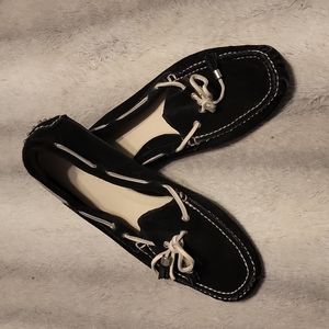 Cole Haan black suede moccasin loafers size 8